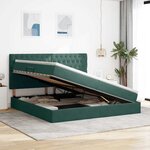 vidaXL Lit avec rangement et matelas Vert foncé 200 x 200 cm Velours