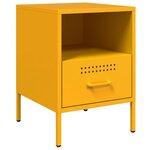 vidaXL Table de chevet jaune moutarde 36x39x50 5 cm acier
