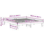 vidaXL Cadre de lit sans matelas cire marron 200x200cm bois pin massif