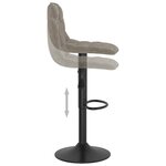 vidaXL Tabouret de bar Gris clair Velours