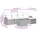 vidaXL Ensemble de canapé de jardin de 6 pièces avec coussins en poly rattan noir