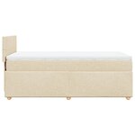 vidaXL Sommier à lattes de lit avec matelas Crème 90x200 cm Tissu