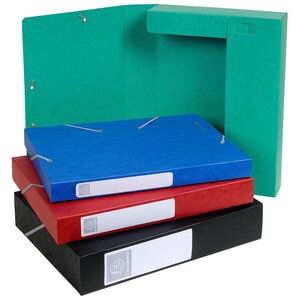 Chemise 3 rabats Exacompta  Cartobox dos de 2.5, 4, 5 et 6cm en carte lustrée coloris au choix.