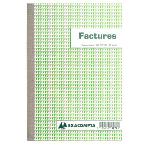 Manifold Factures 210 x 148 mm dupli autocopiant 50 feuillets x 10 EXACOMPTA
