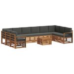 vidaXL Ensemble de canapés d'extérieur 11 Pièces Naturel et Anthracite