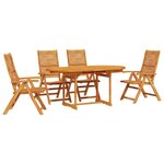 vidaXL Ensemble de salle à manger pour jardin 5 Pièces Marron