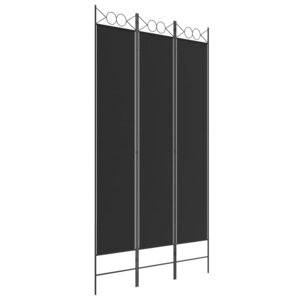 vidaXL Cloison de séparation 3 panneaux Noir 120x220 cm Tissu