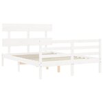 vidaXL Cadre de lit sans matelas blanc bois massif