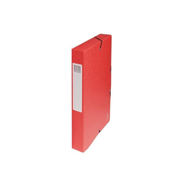 EXACOMPTA - Boite de classement a élastique - Dos 40mm - 24 x 32 - Carte lustrée F.S.C 7/10eme - Couleur rouge