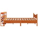 vidaXL Cadre de lit et tête de lit cire marron 150x200 cm bois de pin