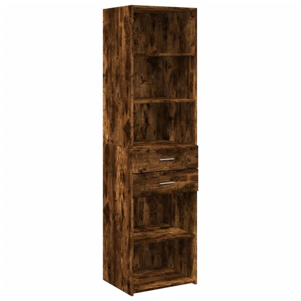 vidaXL Buffet haut chêne fumé 50x42 5x185 cm bois d'ingénierie