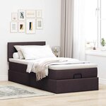 vidaXL Lit ottoman avec matelas marron foncé 90x200 cm tissu