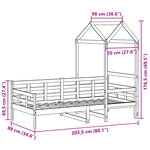 vidaXL Lit de jour avec toit sans matelas blanc 80x200 cm bois massif