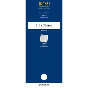 Bandes double soudure 210 x 70 mm pour timbres-poste. Fond - Transparent