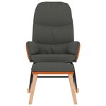 vidaXL Chaise à bascule avec repose-pied Gris foncé Tissu