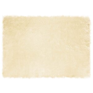 vidaXL Tapis en fausse Tafalla Crème 140 x 200 cm Polyester