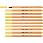 Feutre à pointe fine point 88  jaune clair x 10 STABILO