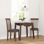 vidaXL Chaises à manger coussins 2 Pièces marron bois massif caoutchouc