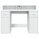 vidaXL Bureau avec lumières LED blanc 120x55x91 cm bois d'ingénierie