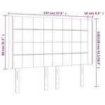 vidaXL Tête de lit avec oreilles Noir 147x16x118/128 cm Tissu