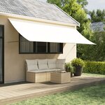 vidaXL Auvent rétractable crème 400x150 m tissu et acier