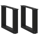 vidaXL Pieds de table basse en U  2 pièces  noir  40 x (30-31) cm  acier
