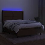 vidaXL Sommier à lattes de lit matelas LED Marron foncé 140x190 cm
