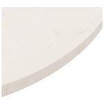 vidaXL Dessus de table Blanc Ø90x2 5 cm Bois de pin massif