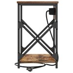 vidaXL Cabinet de chevet avec tiroir 2 Pièces Chêne fumé 41 x 31 x 51 cm