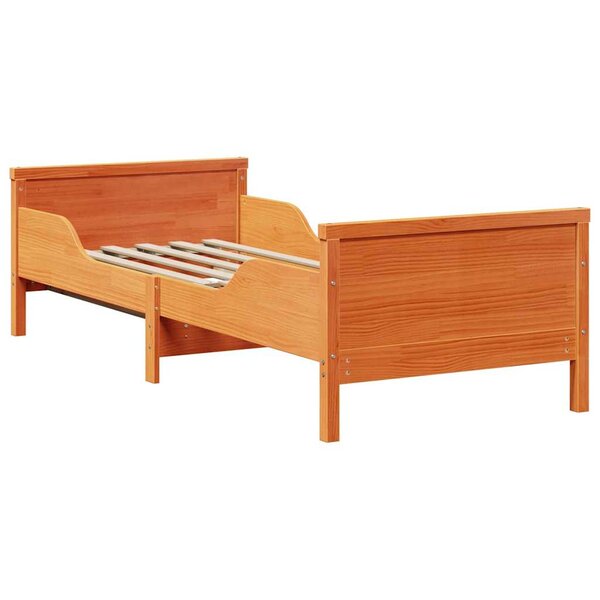 vidaXL Lit extensible pour enfants Marron cire 80 x 130 / 165 / 200 cm
