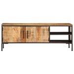 vidaXL Meuble TV 110x35x40 cm bois massif de manguier brut