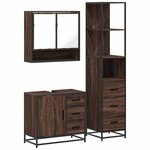 vidaXL Ensemble de meubles de salle de bain 3 Pièces Chêne marron