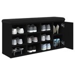 vidaXL Banc à chaussures noir 102x32x50 cm bois d'ingénierie
