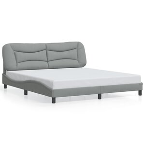 vidaXL Cadre de lit sans matelas Hvar gris clair 180x200 cm tissu