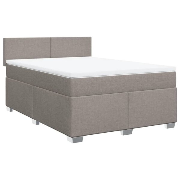 vidaXL Sommier à lattes de lit avec matelas Taupe 140x200 cm Tissu