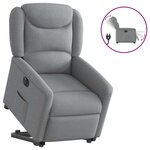 vidaXL Fauteuil inclinable électrique gris clair tissu