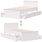 vidaXL Cadre de lit sans matelas avec tête de lit 75x190 cm pin massif
