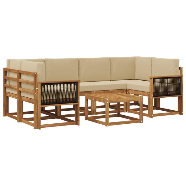 vidaXL Ensemble de canapés d'extérieur 5 pc Naturel