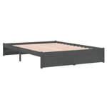 vidaXL Cadre de lit Gris Bois massif 140x190 cm