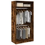 vidaXL Garde-robe chêne fumé 100x50x200 cm bois d'ingénierie