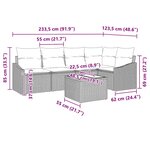 vidaXL Ensemble de Canapés avec coussin 6 Pièces Marron polyrotin