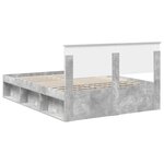 vidaXL Cadre de lit Béton 140 x 200 cm Bois d'ingénierie