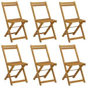 vidaXL Chaises de jardin pliantes 6 Pièces Naturel 40 x 53 x 80 cm