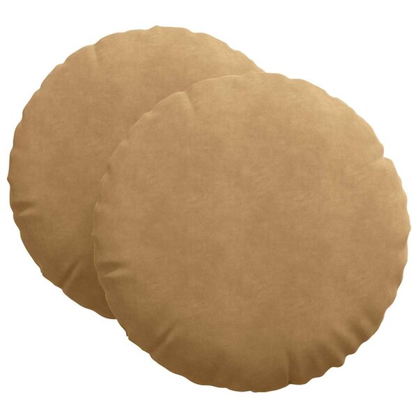 vidaXL Coussins de siège 2 pc Velours Marron Ø60 x 21 cm