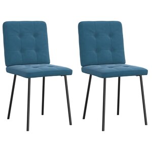 vidaXL Chaises à manger lot de 2 Bleu Velours