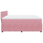 vidaXL Sommier à lattes de lit avec matelas Rose 200x200 cm Velours
