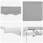 vidaXL Auvent Rétractable Gris clair 250 x 200 cm tissu