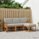 vidaXL Ensemble de canapés d'extérieur 4 pc Naturel et gris clair