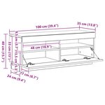vidaXL Meuble TV avec lumières LED Blanc 100x35x40 cm