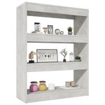 vidaXL Bibliothèque/Cloison Gris béton 80x30x103 cm Bois d'ingénierie